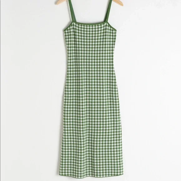 ISO & Other Stories Fitted Gingham Midi Dress ISO - Picture 2 of 2